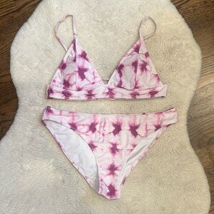 CUPSHE Pink Tie-Dye Triangle Bikini Set